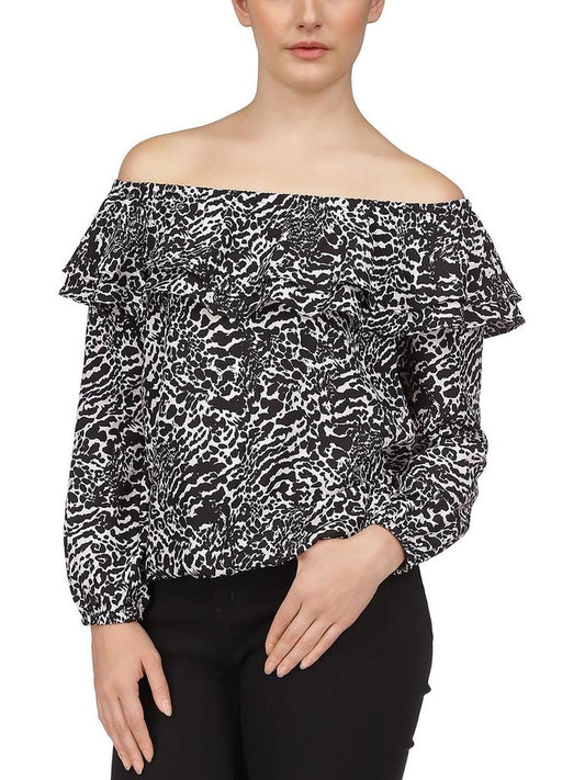 Womens Ruffled Off The Shoulder Blouse