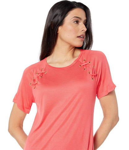 Lace-Up T-Shirt Dress