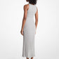 Metallic Knit Ring Halter Dress