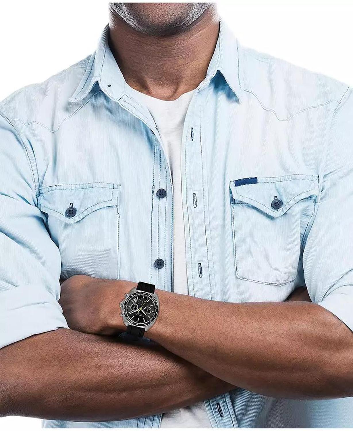 Men's Charter Black Silicone Strap Watch 44.5mm