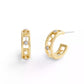 Faux Stone Signature C Open Hoop Earrings