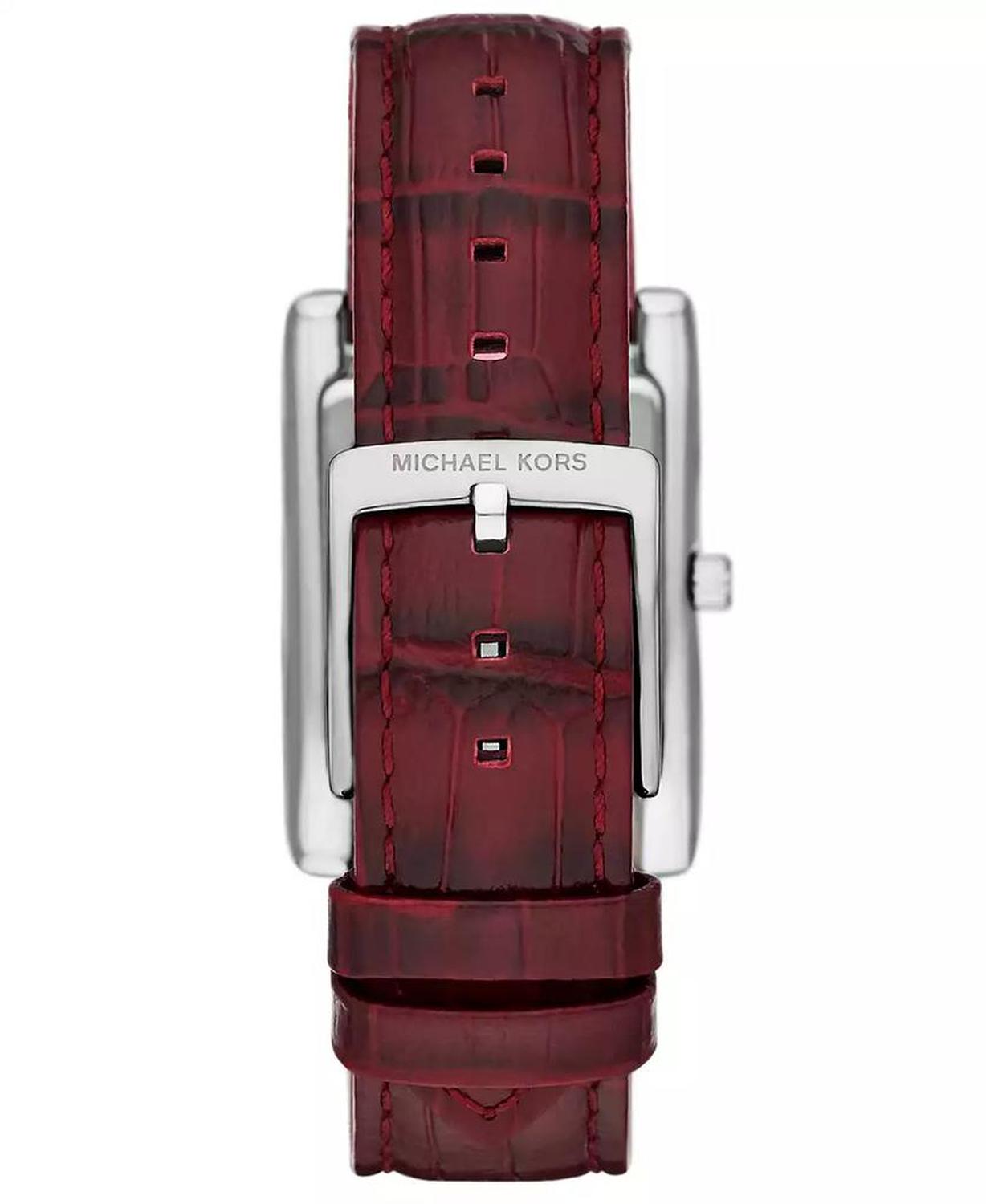 Women's Essex Three-Hand Red Leather Watch, 26x36mm