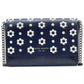 Morgan Daisy Dot Embossed Saffiano Leather Flap Chain Wallet Crossbody