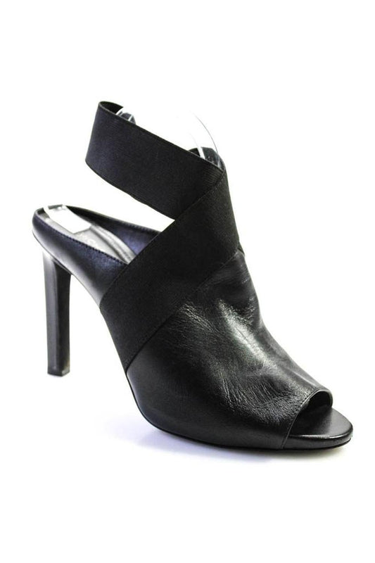 Michael Michael Kors Womens Leather Slingbacks Pumps Black