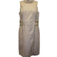 Zipper Detail Dress in Beige Cotton