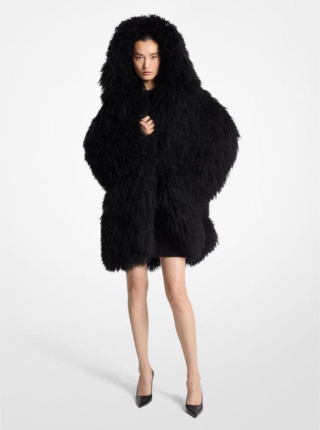 Mongolian Shearling Hooded Coat