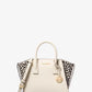 Avril Small Leather and Cheetah Print Calf Hair Satchel