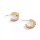 Pink Signature C Enamel Huggie Earrings