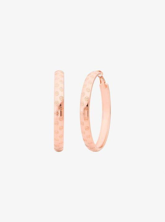 Logo Engraved Hoop Earrings