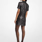 Metallic Moiré Silk Blend T-Shirt Dress