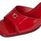 Sculpted C Leather Block Heel Sandals