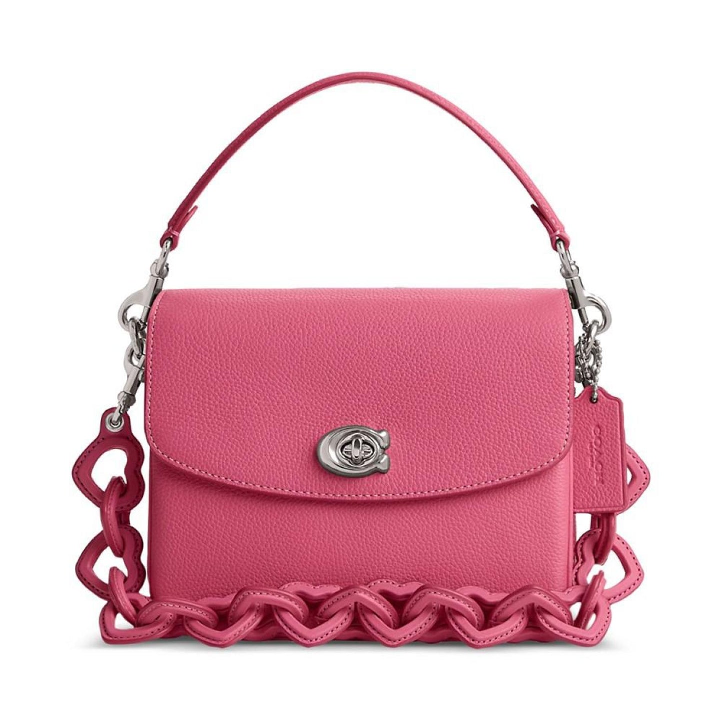 Polished Pebble Leather Cassie Crossbody 19 with Heart Strap