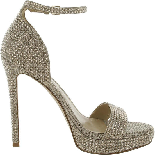 Womens Embellished Round Toe Ankle Strap