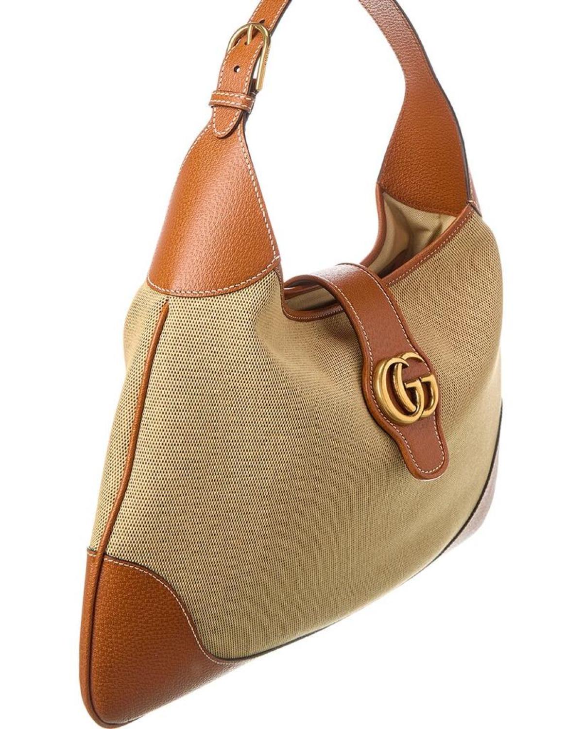 Gucci Aphrodite Large Canvas & Leather Shoulder Bag