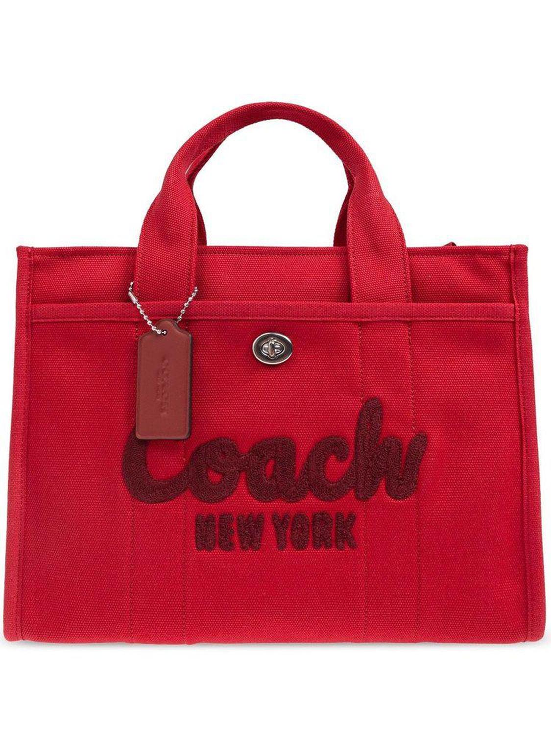 Coach Script Embroidered Cargo Tote Bag