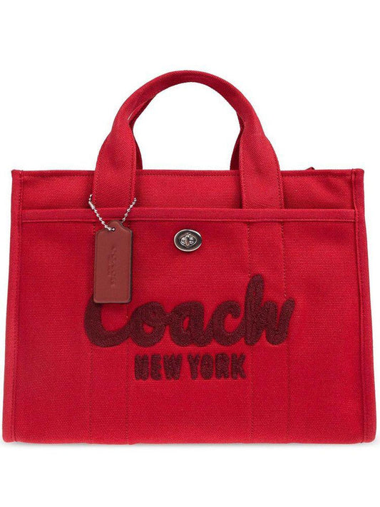 Coach Script Embroidered Cargo Tote Bag
