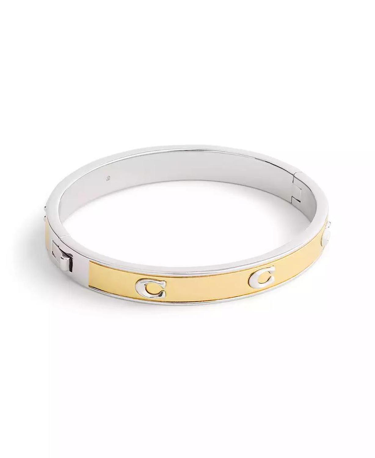 Two-Tone Signature C Bangle Bracelet