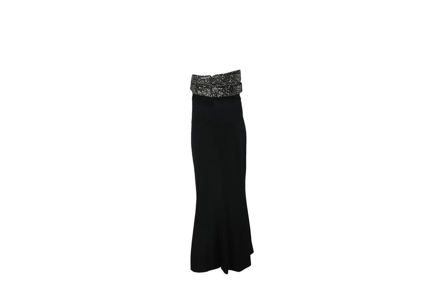 Marchesa Notte Sequined Gown in Black Polyester