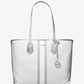Eva Large Metallic Signature Logo Stripe Tote Bag
