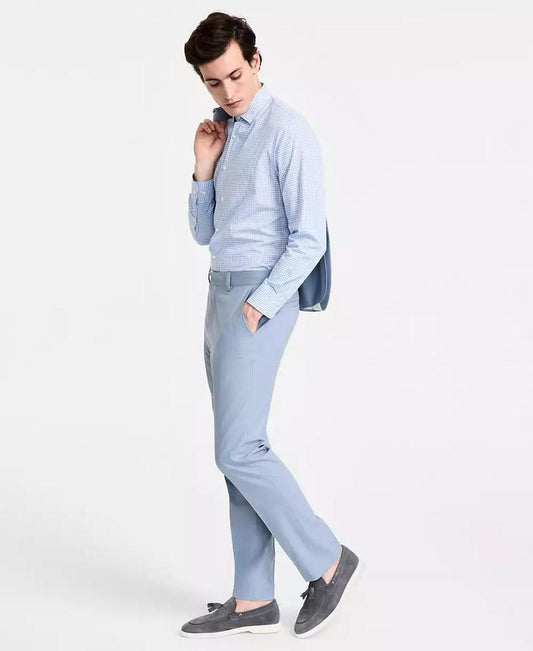 Men's Modern-Fit Wool Blend Suit Pants