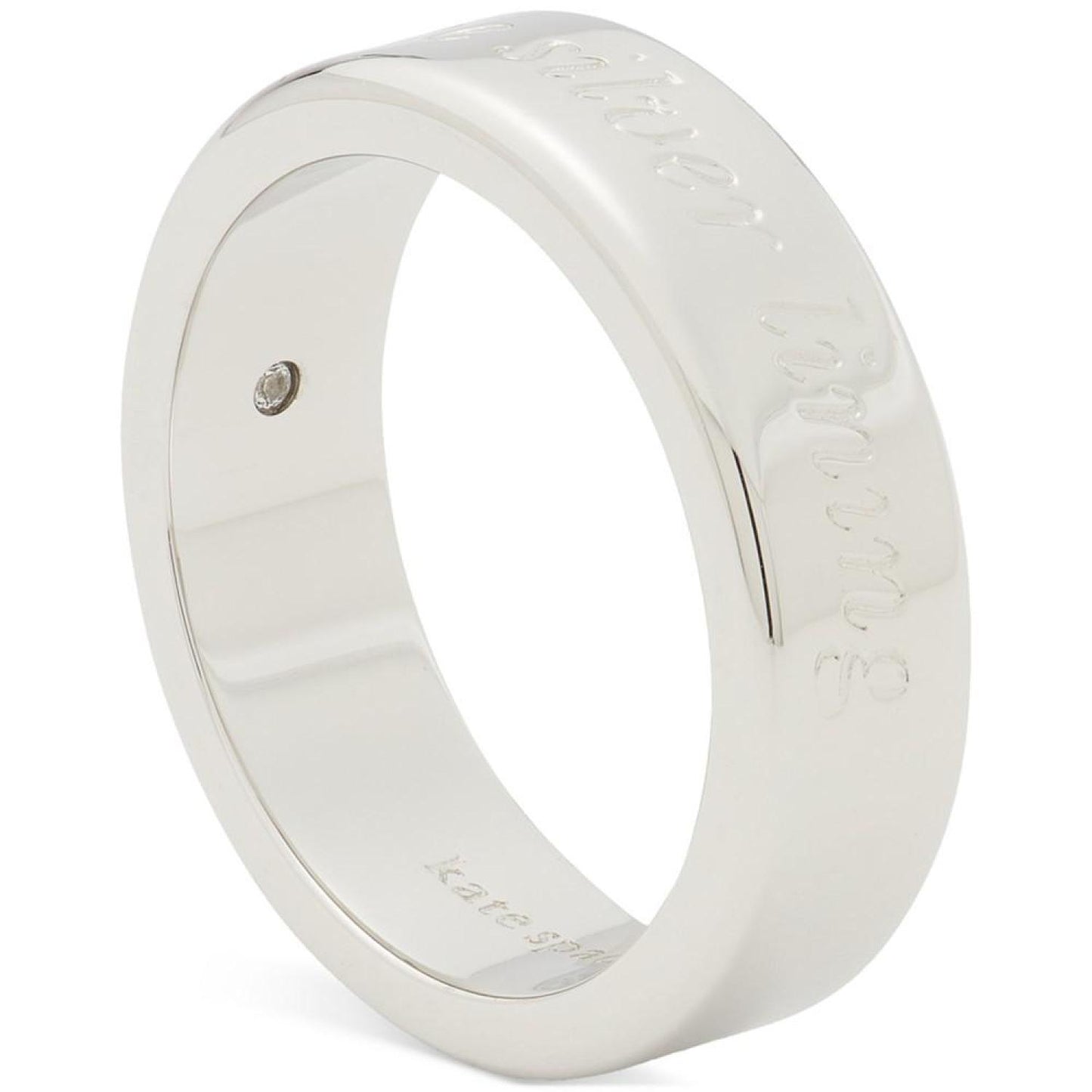 Engraved Idiom Script Band Ring