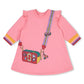 Pink Graphic Ruffle Dress