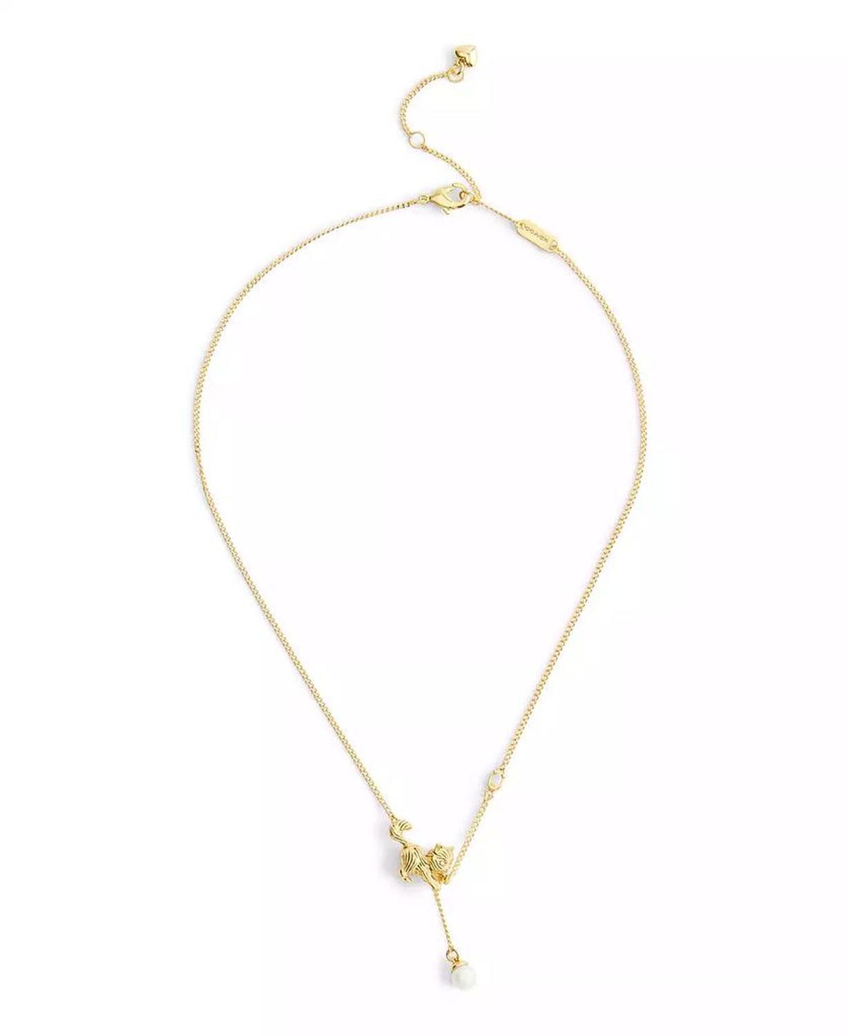 Gold Plated Signature Cat Pendant Necklace