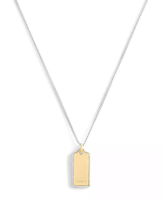 Two-Tone Signature Hangtag Pendant Necklace