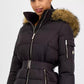 Women's Belted Hooded Faux-Fur-Trim Puffer Coat, Exclusively at Macy's