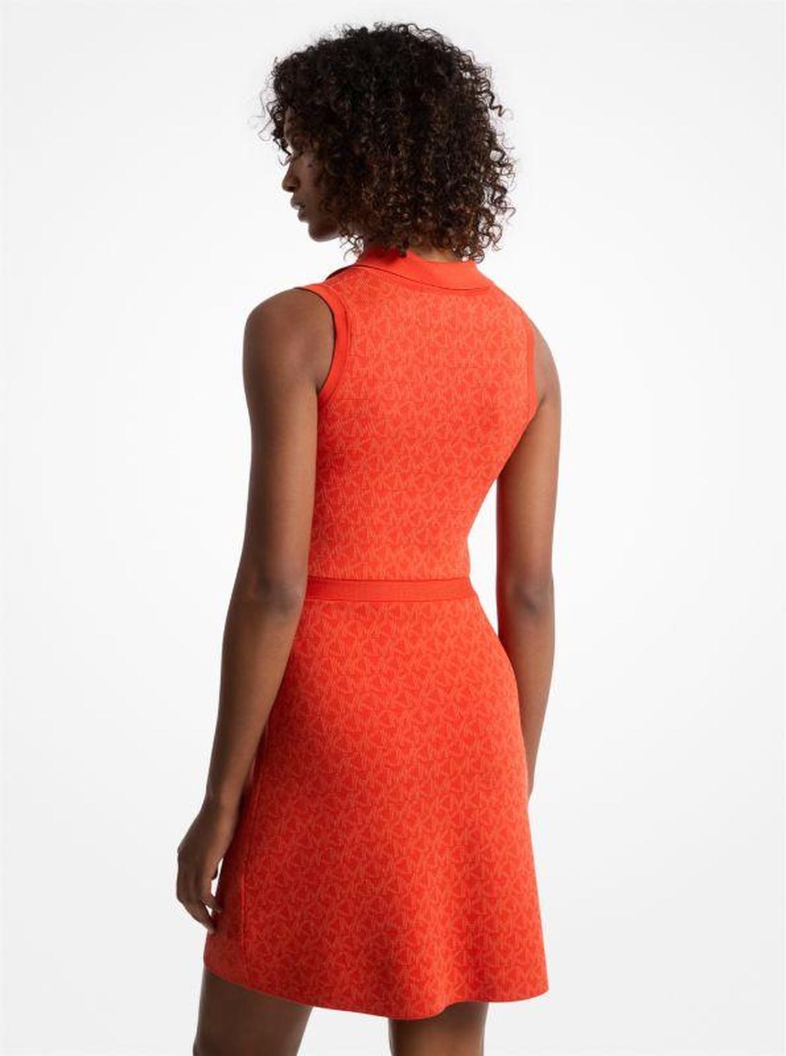 Logo Jacquard Zip-Up Dress