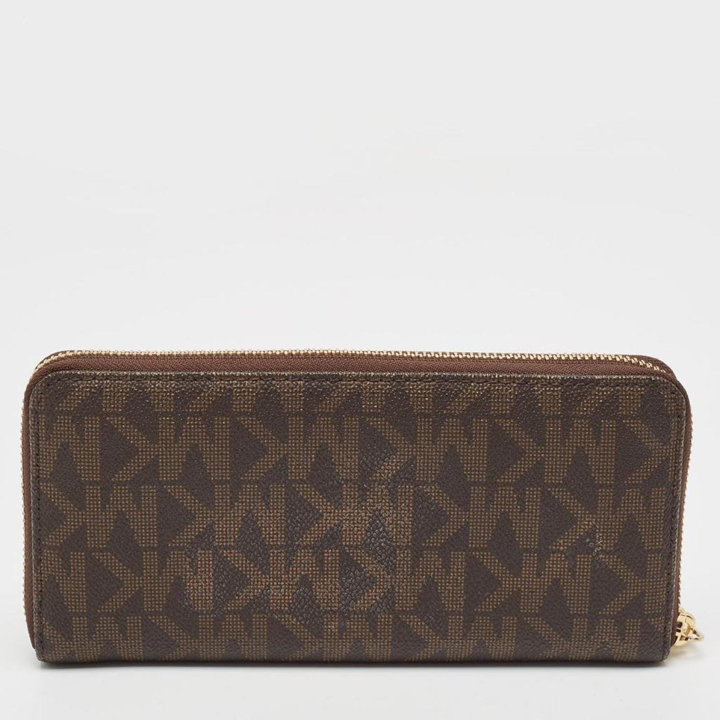 Michael Kors Signature Coated Canvas Logo Zip Around Wallet
