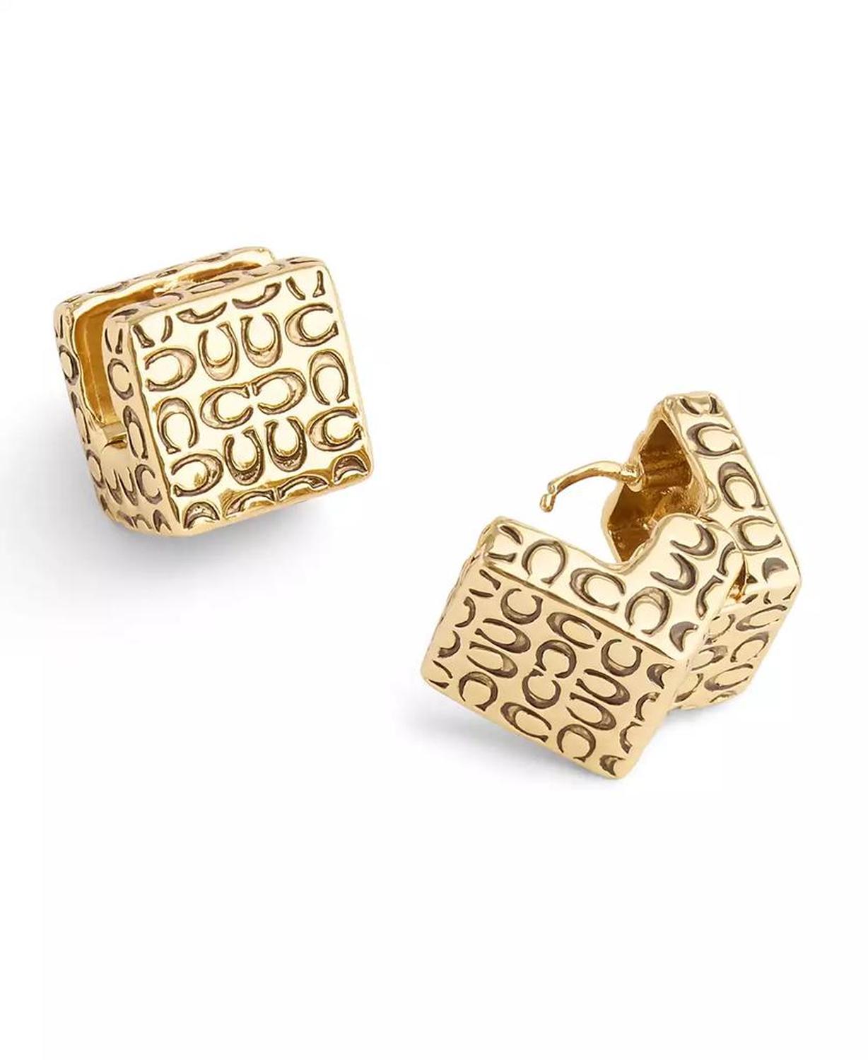 Signature Quilted Cube Huggie Earrings