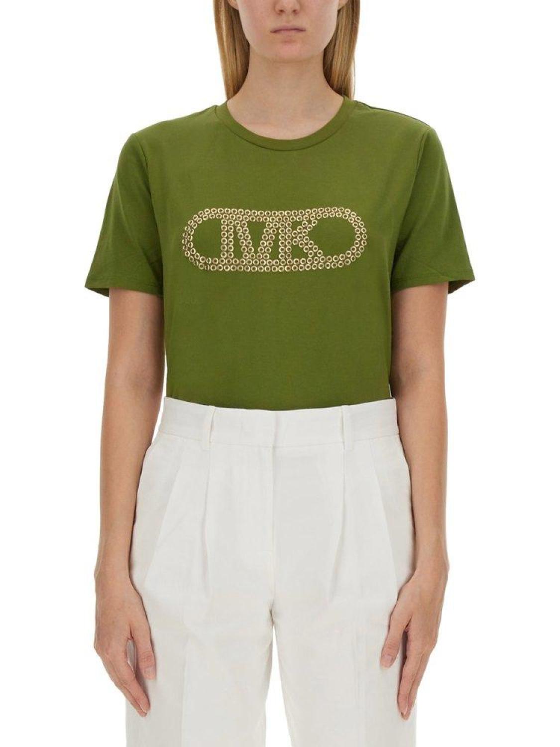 Michael Michael Kors Logo Embellished Crewneck T-Shirt
