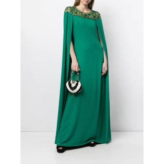 Embroidered Cape Dress