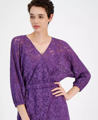 Women's Desdemona V-Neck 3/4-Sleeve Lace Dress
