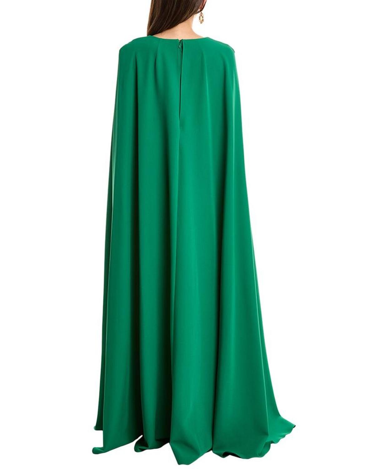 Marchesa Notte Floor Length Cape Gown