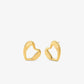 Precious Metal-Plated Brass Heart Stud Earrings