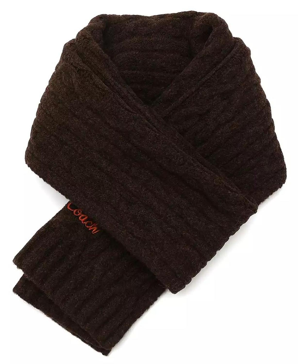Women's Embroidered Cable-Knit Muffler Scarf