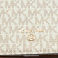 Michael Kors Brown /white Signature Coated Canvas And Leather Phone Wallet Bag