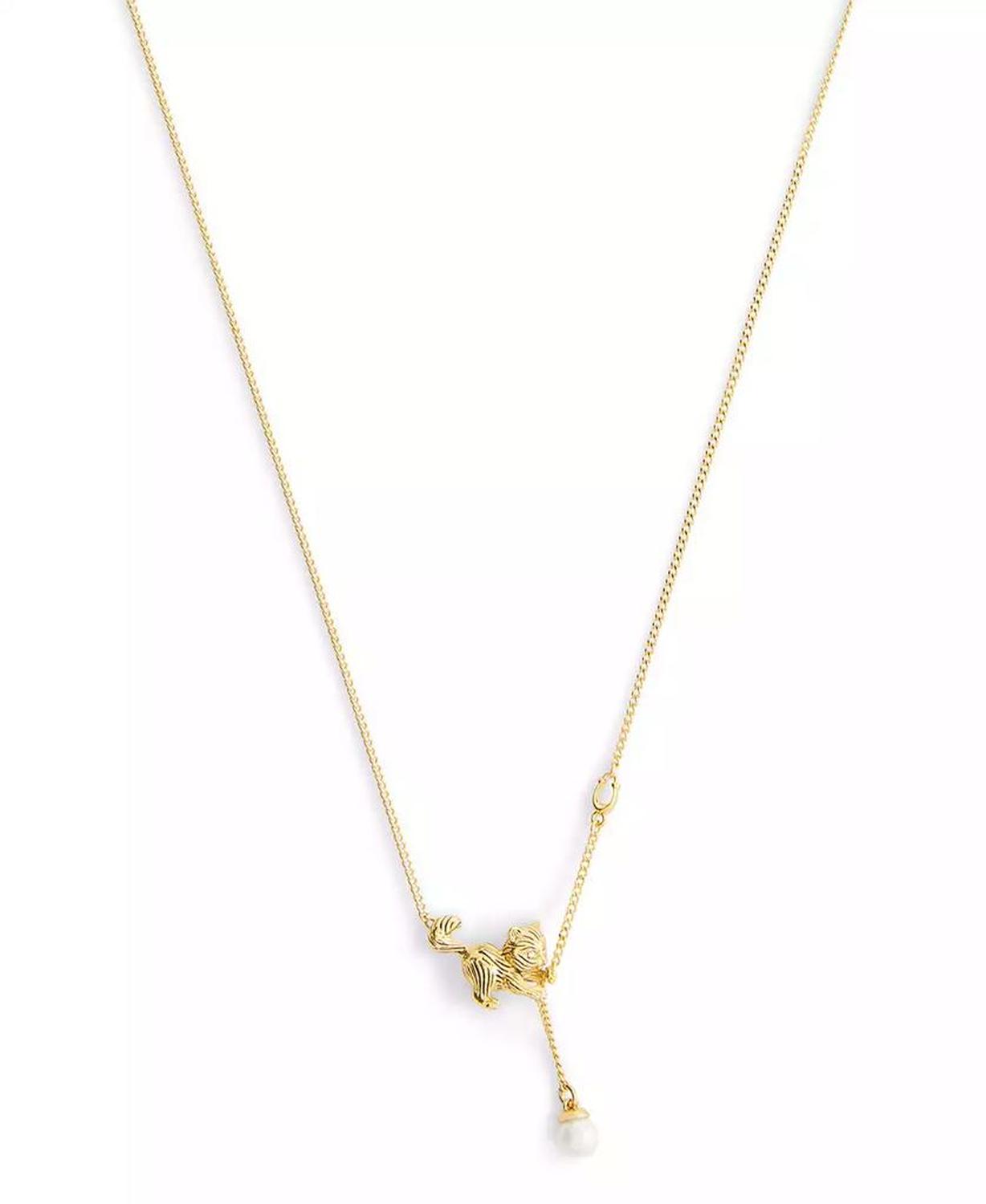 Gold Plated Signature Cat Pendant Necklace