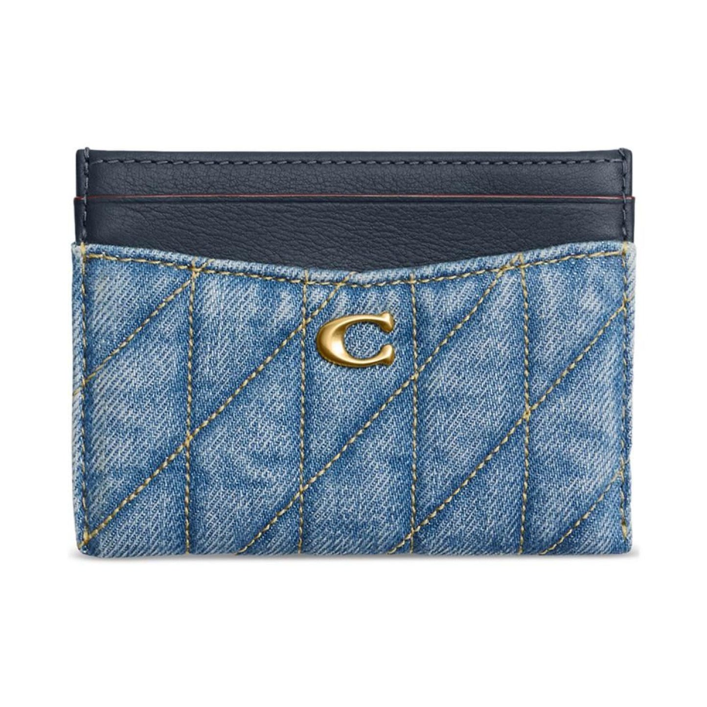 Essential Denim Card Case with Quilting