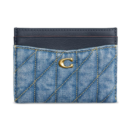 Essential Denim Card Case with Quilting