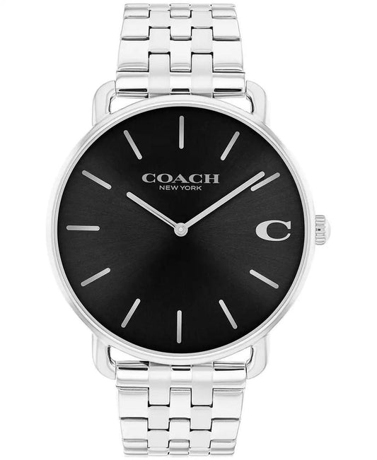 Men's Elliot Silver Tone Stainless Steel Bracelet Watch, 43mm