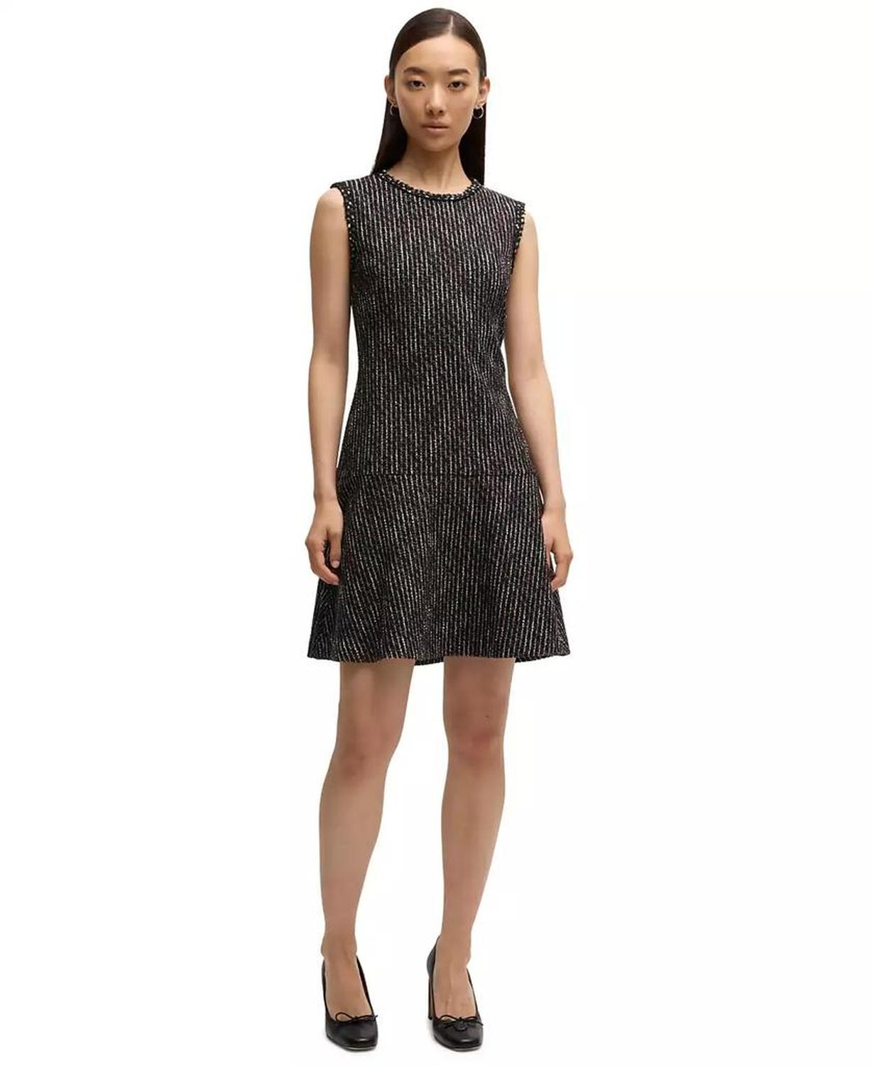 Women's Boucle Tape-Trim Dress