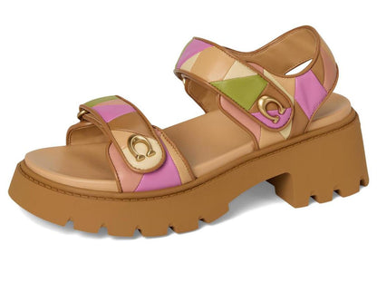 Brynn Platform Quilted Patchwork Leather Sandals