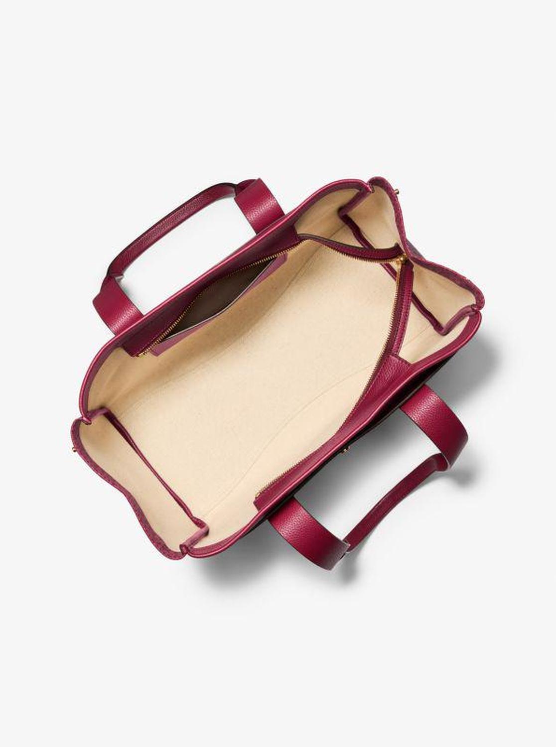 Romee Large Signature Logo and Leather Tote Bag