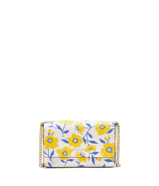 Morgan Sunshine Floral Printed Pvc Flap Chain Wallet