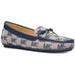 Womens Faux Leather Canvas Loafers