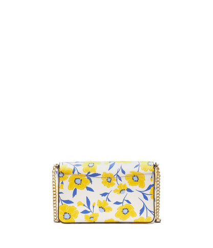 Morgan Sunshine Floral Printed Pvc Flap Chain Wallet