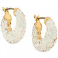 Pop of Joy Pavé Shiny Puffy Huggie Hoop Earrings, 0.62"
